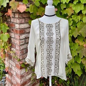 Semi sheer off white tunic